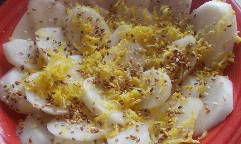 Рецепт дайкона маринованного в лимонной цедре