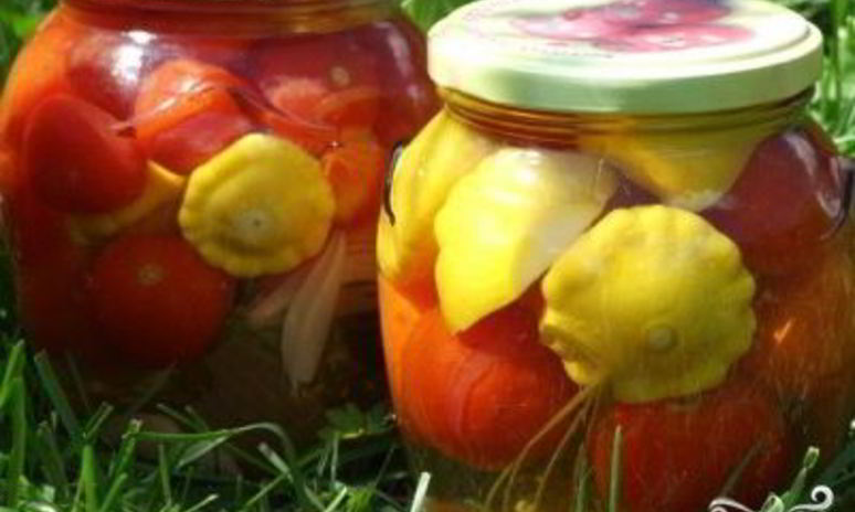Рецепт патиссонов, маринованных с помидорами