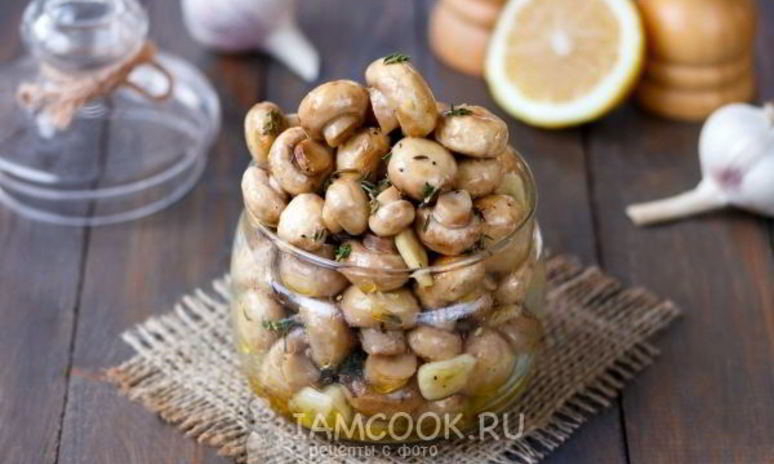 Рецепт шампиньонов, маринованных без уксуса