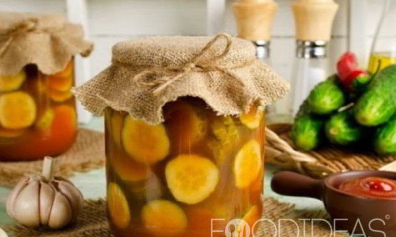 Рецепт огурцов с кетчупом чили на зиму в литровых банках