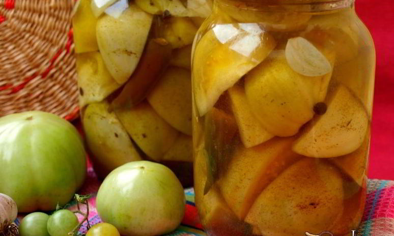 Рецепт острых зеленых помидоров на зиму