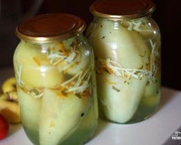 Перец, фаршированный капустой на зиму