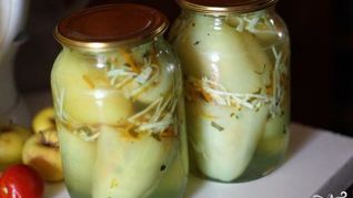 Перец, фаршированный капустой на зиму