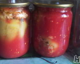 Перец, фаршированный овощами и рисом, на зиму