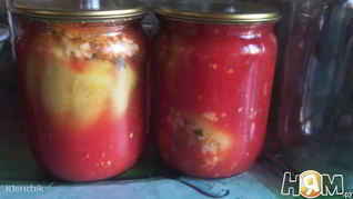 Перец, фаршированный овощами и рисом, на зиму