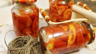 Помидоры дольками в желе на зиму