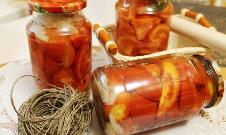 Рецепт помидоров дольками в желе на зиму