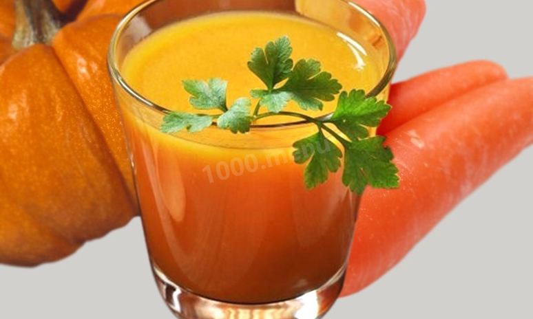 Рецепт тыквенного сока на зиму с курагой и морковью