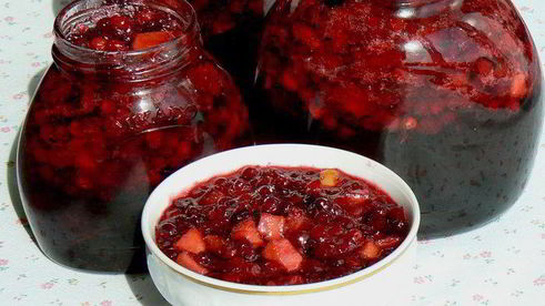 брусничное варенье с яблоками