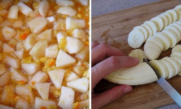Рецепт варенья из бананов и яблок