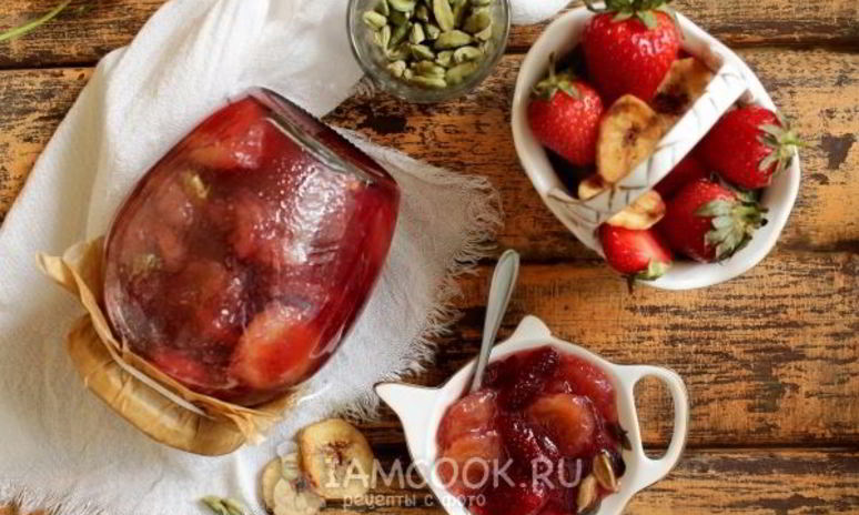 Рецепт варенья из клубники и бананов