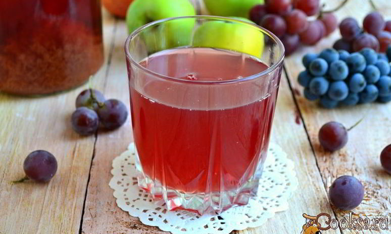 Рецепт яблочно-виноградного сок на зиму