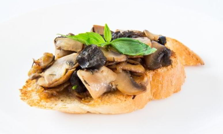 Рецепт брускетты с грибами