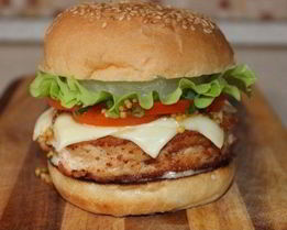 Бургер с ананасом и медовой горчицей