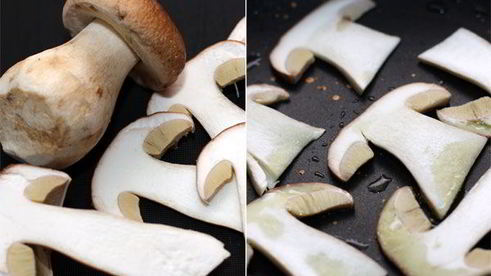 гамбургер с белыми грибами