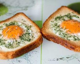 Бутерброд Кошачий глаз с яйцом