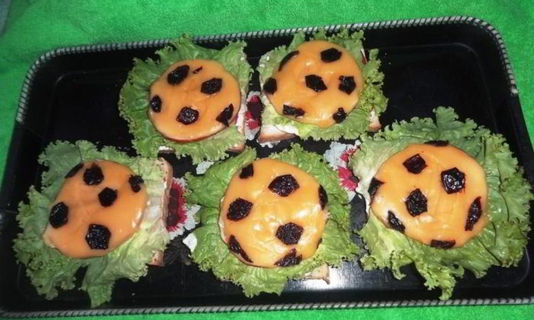 Рецепт бутербродов футбольный мяч