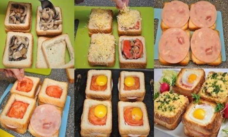 Рецепт бутербродов с ветчиной и яйцом к завтраку