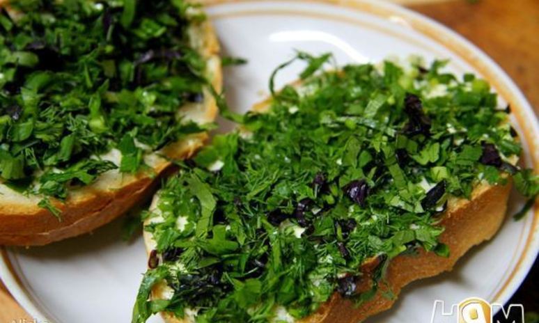 Рецепт зеленых бутербродов