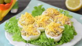 Яйца, фаршированные тунцом