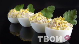 Яйца, фаршированные ветчиной
