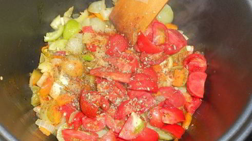 овощная икра с зелеными помидорами в мультиварке