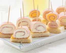 Канапе с ветчиной и сыром