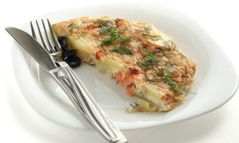 Рецепт фриттаты с копченым лососем и грибами