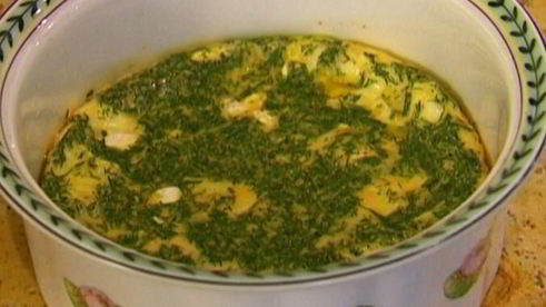 фриттата с семгой, укропом и сыром