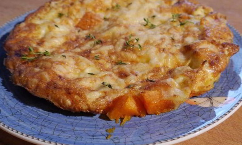 Рецепт фриттаты с тыквой, моцареллой и тимьяном