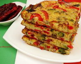 Фриттата со сладким перцем и брокколи