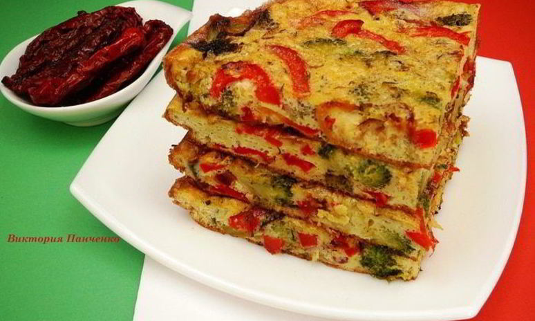 Рецепт фриттаты со сладким перцем и брокколи
