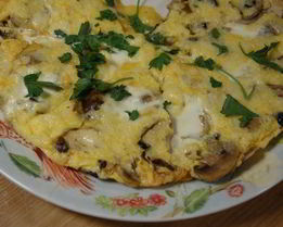 Грибная фриттата со сливочным сыром