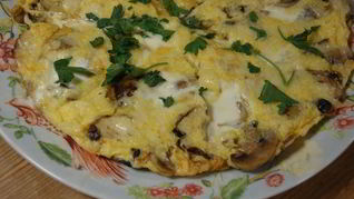 Грибная фриттата со сливочным сыром