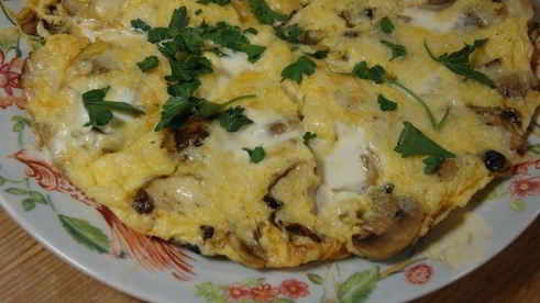 грибная фриттата со сливочным сыром