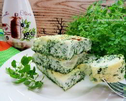 Омлет из белков с зеленью