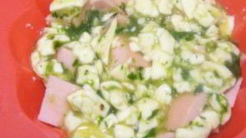 омлет с сосиской и сыром