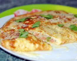 Омлет с зеленью и помидорами