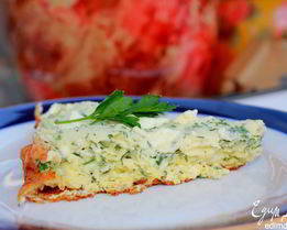 Взбитый омлет с сыром и зеленью