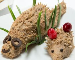 Ежики из печеночного паштета