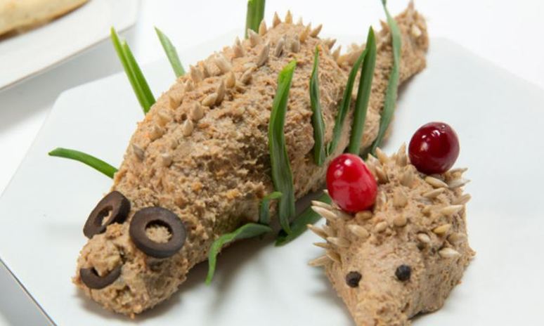 Рецепт ежиков из печеночного паштета