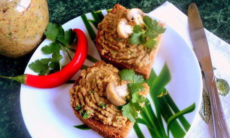 Рецепт паштета из фасоли с грибами