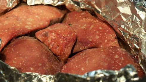 паштет из индюшачьей печенки с вареньем из кислых томатов