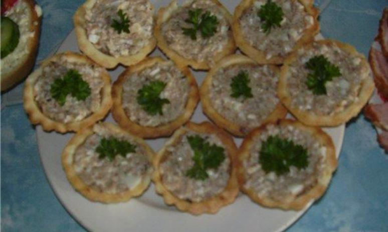Рецепт паштета из куриной печени в тарталетках