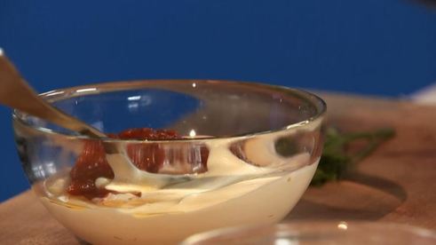 паштет из пикши с хлебом и сладким перцем