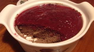 Печеночный паштет с клюквенно-мятным желе