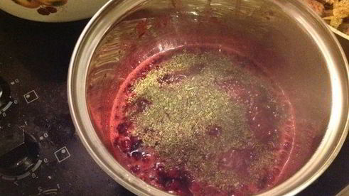 печеночный паштет с клюквенно-мятным желе