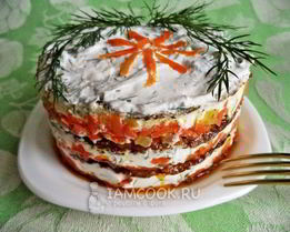 Печеночный торт из говяжьей печени