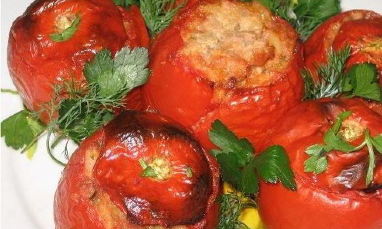 Рецепт помидоров, фаршированных фаршем и грибами