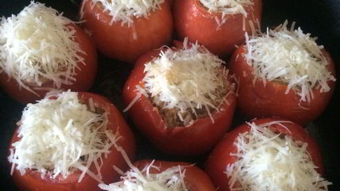 помидоры фаршированные грибами, фаршем и сыром